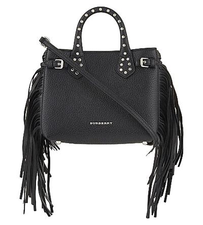 The Baby Banner Leather Shoulder Bag In Black/silver